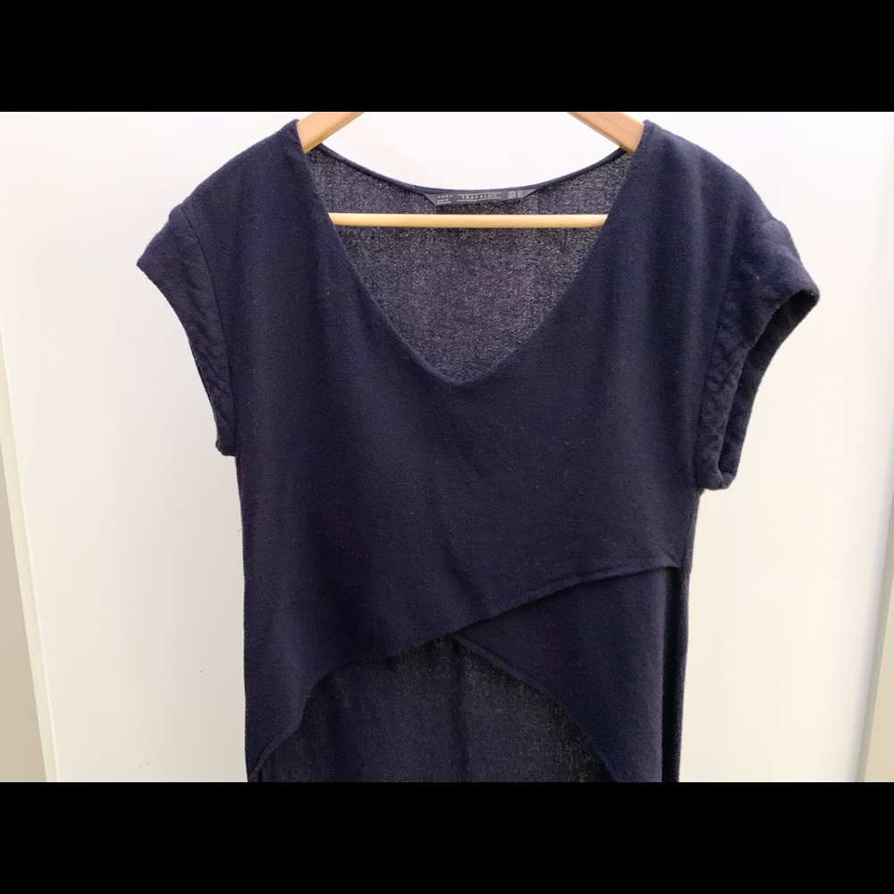 Zara Trafaluc navy blue high low top